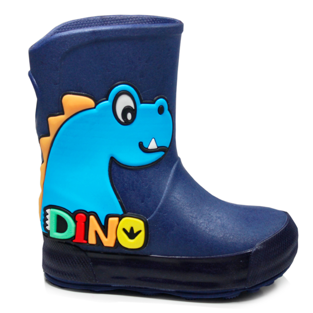 Galocha Bota Infantil De Chuva Plugt Meninos Confortável Dino Leve Antiderrapante Dinossauro Azul em Oferta na Shopee