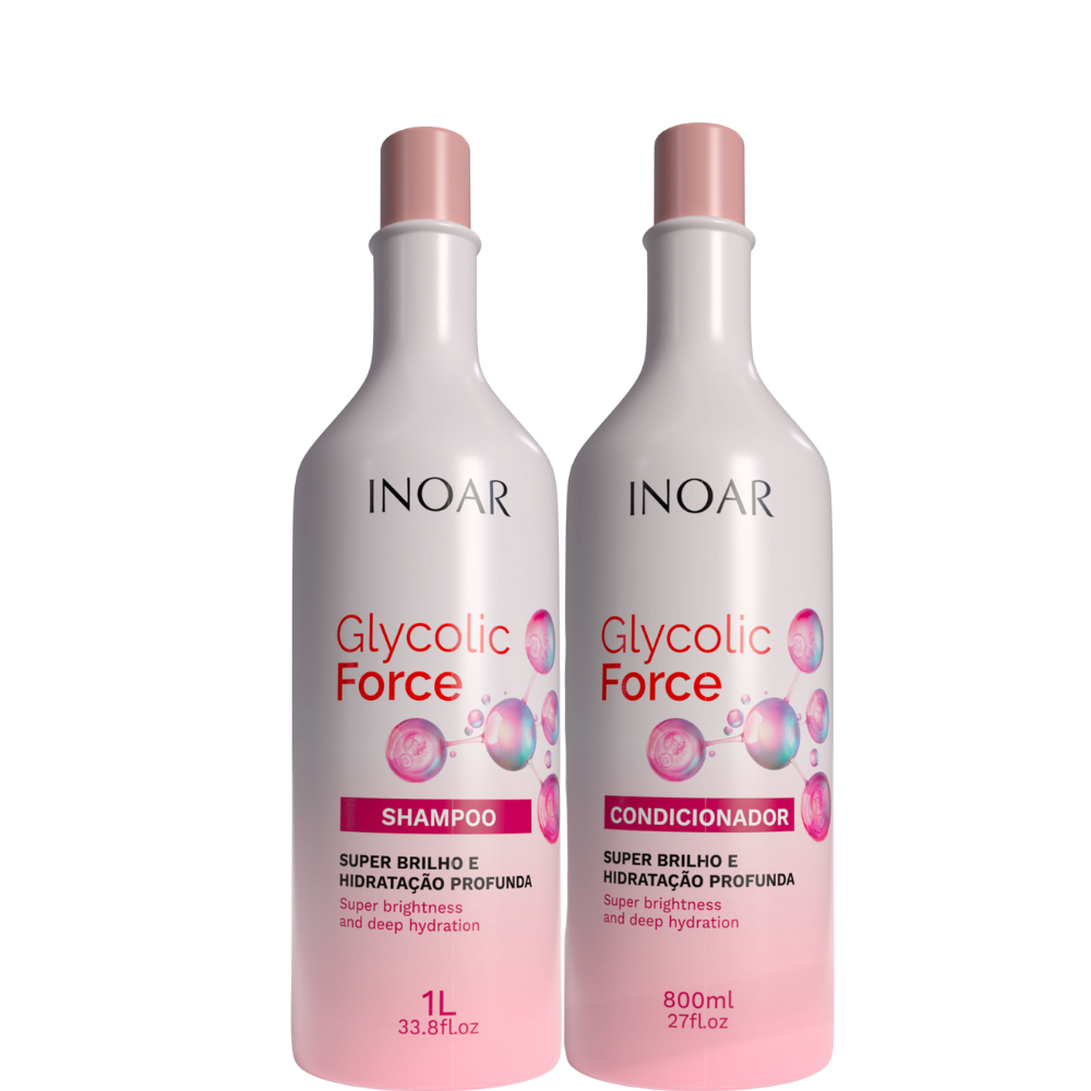 KIT INOAR GLYCOLIC FORCE SH LT + COND 800ML em Oferta na Shopee