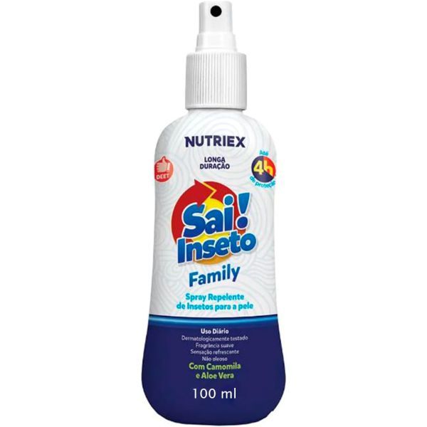 Repelente de Insetos Spray Sai Inseto Family 4 Horas 100ml Nutriex
