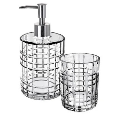 kit lavabo de 2 peças para banheiro de vidro Lyor.