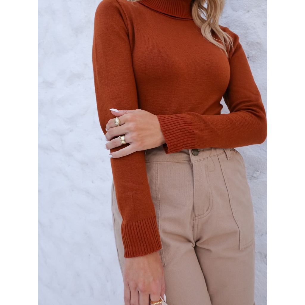 Blusa De Frio Cacharrel Feminina Gola Alta Tricot.TAMANHOS UNICÔ VESTE 36-42