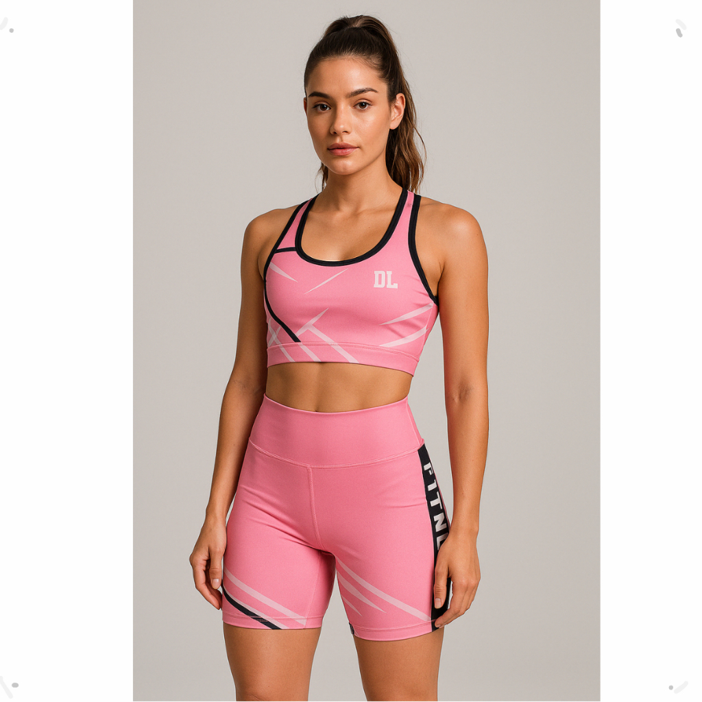 Conjunto Academia Feminino Short Top Poliamida Roupa de Academia Fitness
