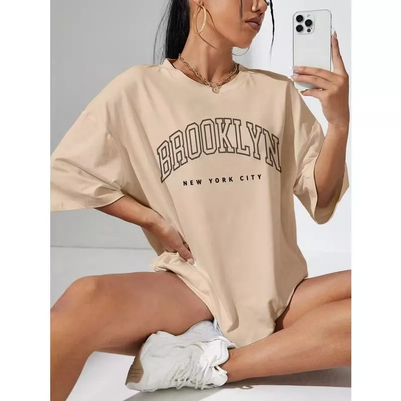 Camiseta Feminina Estampada 100% Algodão Camisetão Feminino Academia — imagem 1