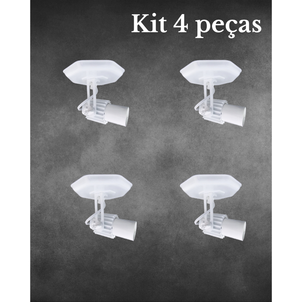 Spot Luminaria Kit 4 unidades Simples Branco ou Preto Aletado Articulado Sobrepor Teto Iluminação