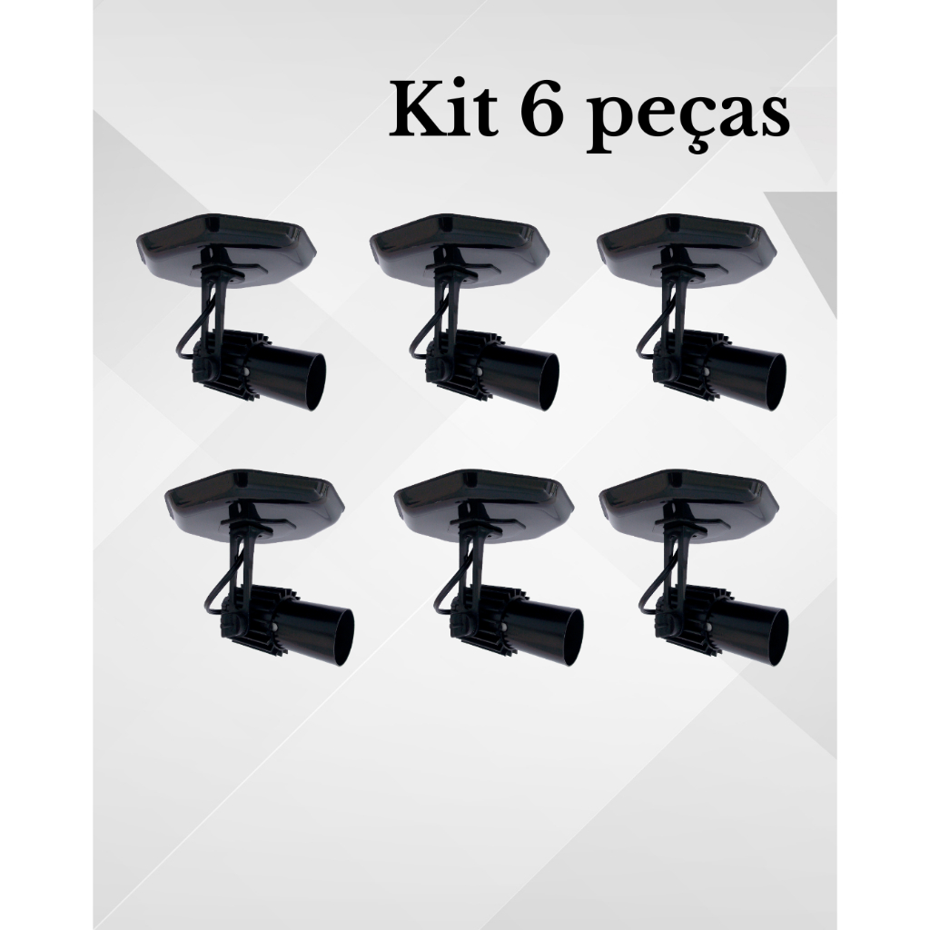 Spot Luminaria Kit 6 unidades Simples Branco ou Preto Aletado Articulado Sobrepor Teto Iluminação em Oferta na Shopee