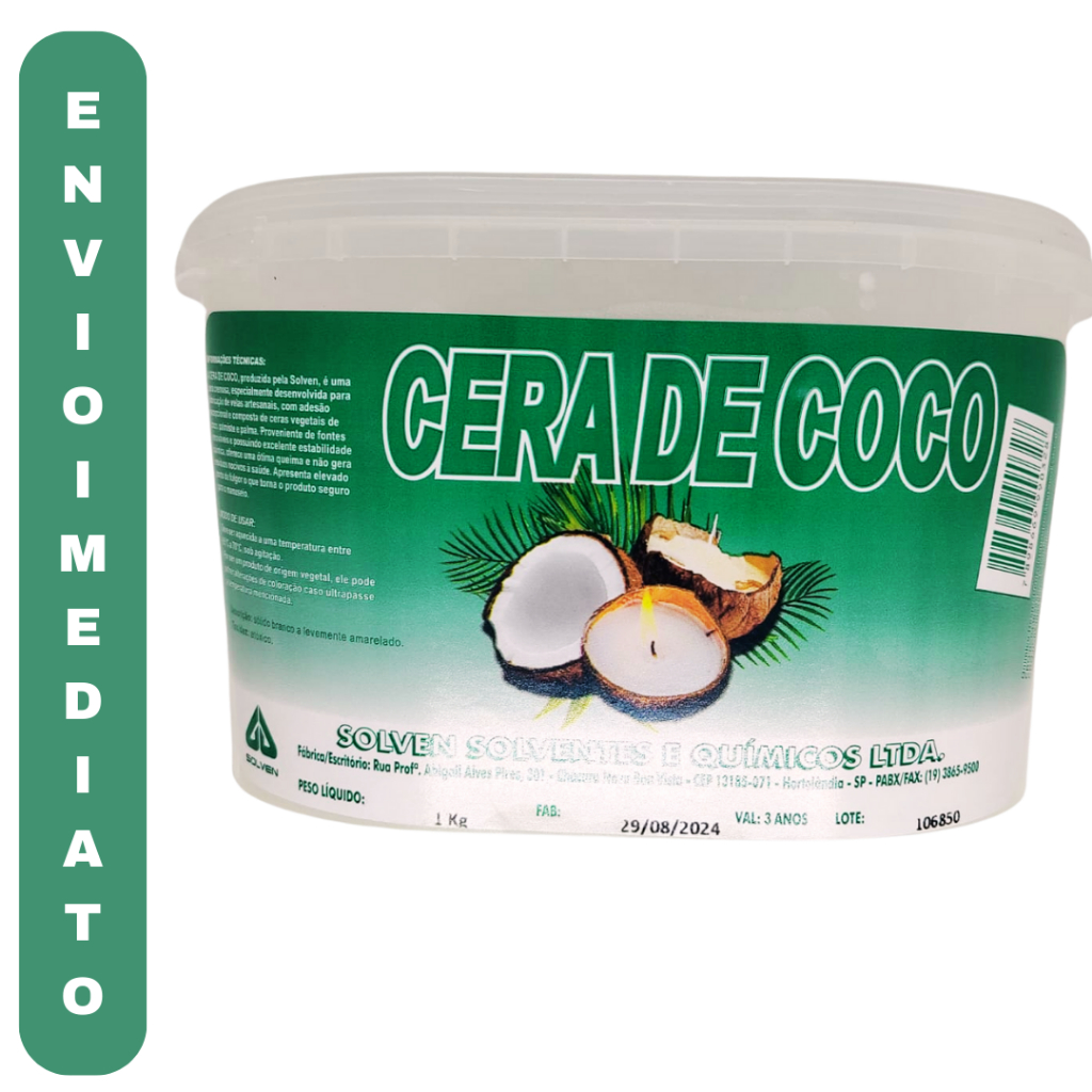 Cera De Coco Para Velas Artesanais Aromáticas Perfumadas 100% Vegetal Vegana  - 1 Kg em Oferta na Shopee