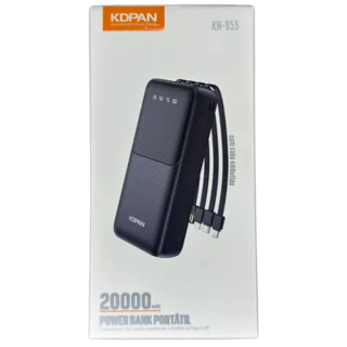 Power Bank Kaidi 955 Carregador 20000 Mah Portatil Cor Preto em Oferta na Shopee