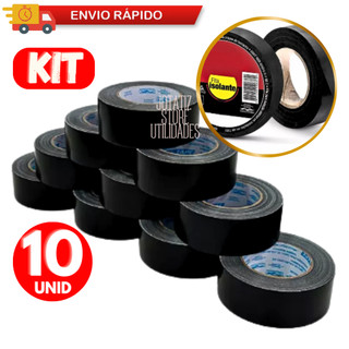 Fitas Isolante 10/ 05 Rolos Antichama Preta 5m De Isolamento Para Emendas De Fios E Cabos
