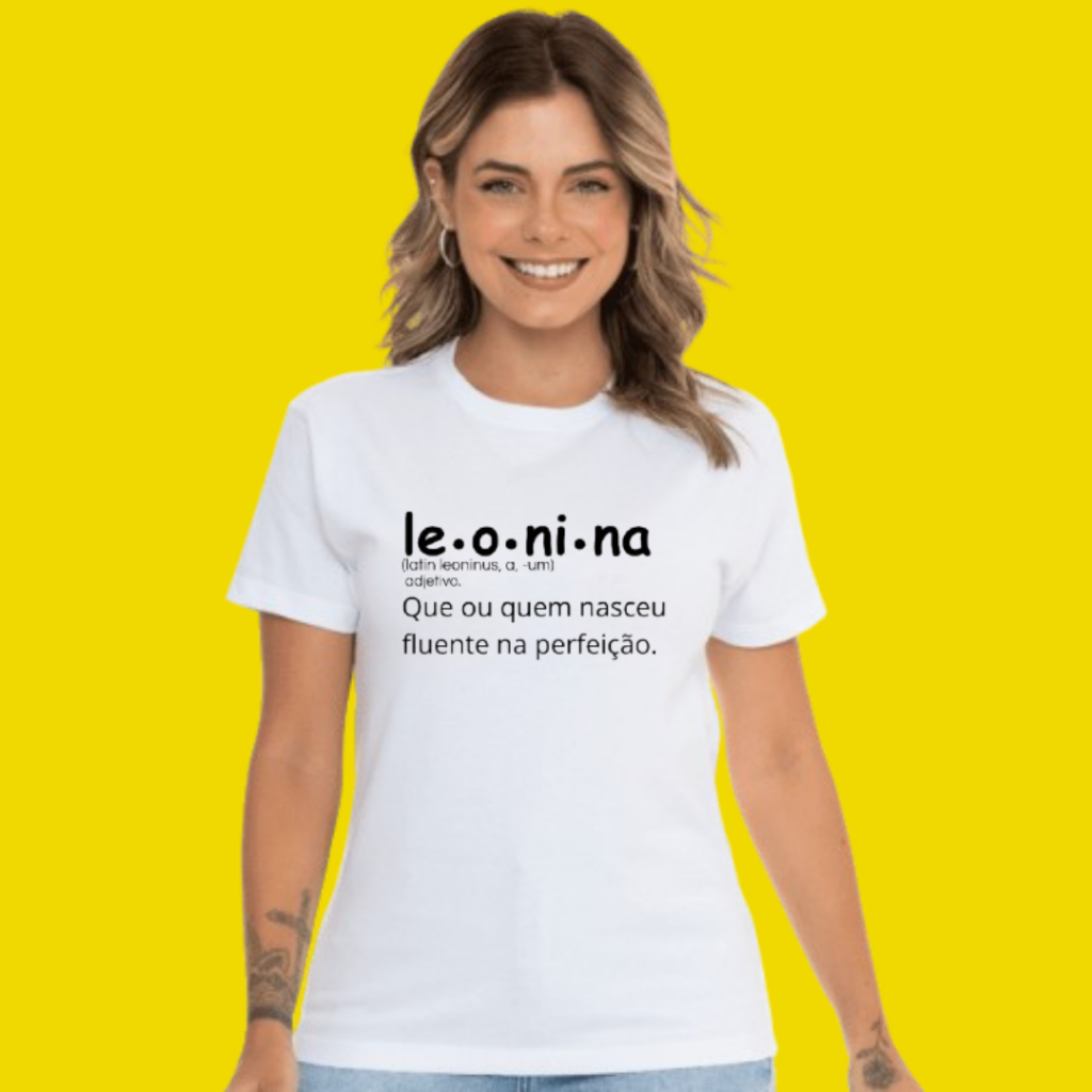 Imagem Camiseta Blusa T-Shirt Feminina Signo Leão Leonina 100%Algodão Tumblr