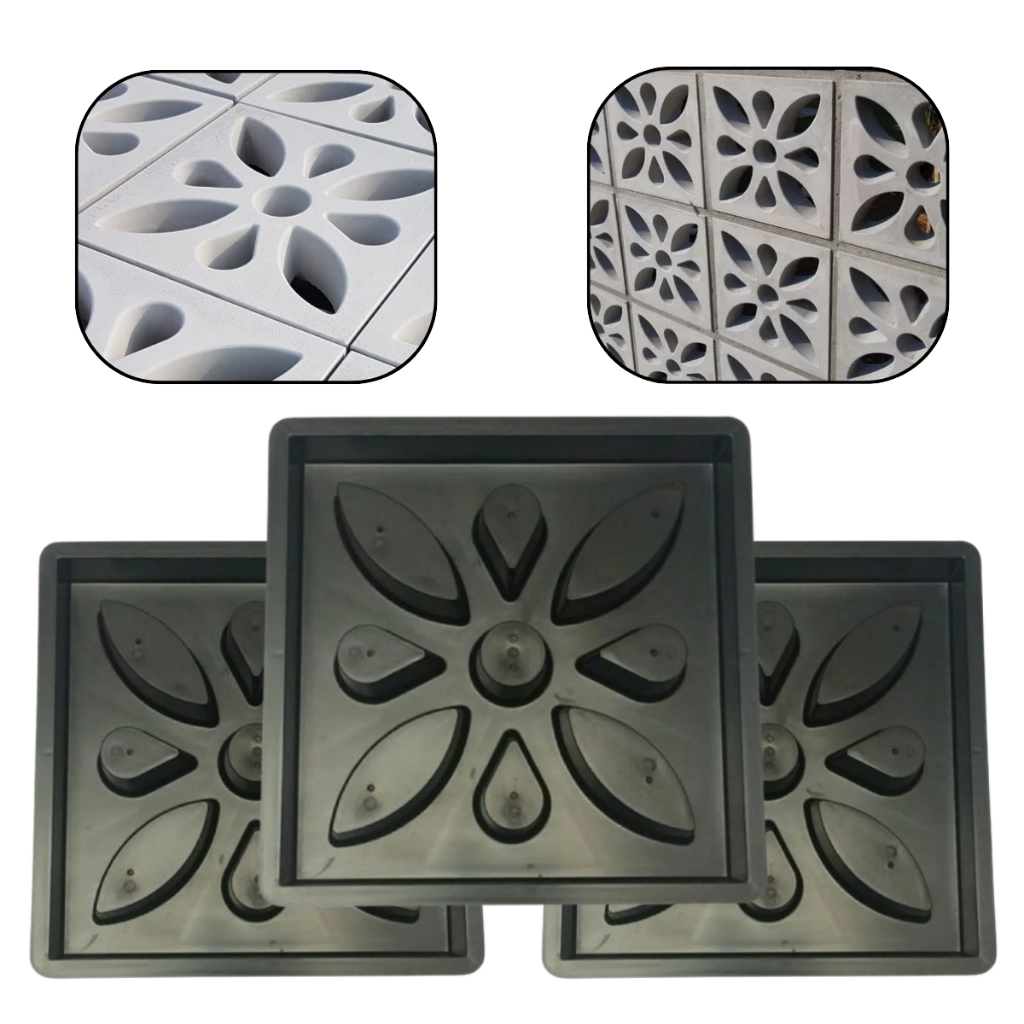 3un Forma 39x39x7 Elemento Vazado Flor Petala Cobogó Combosé em Oferta na Shopee