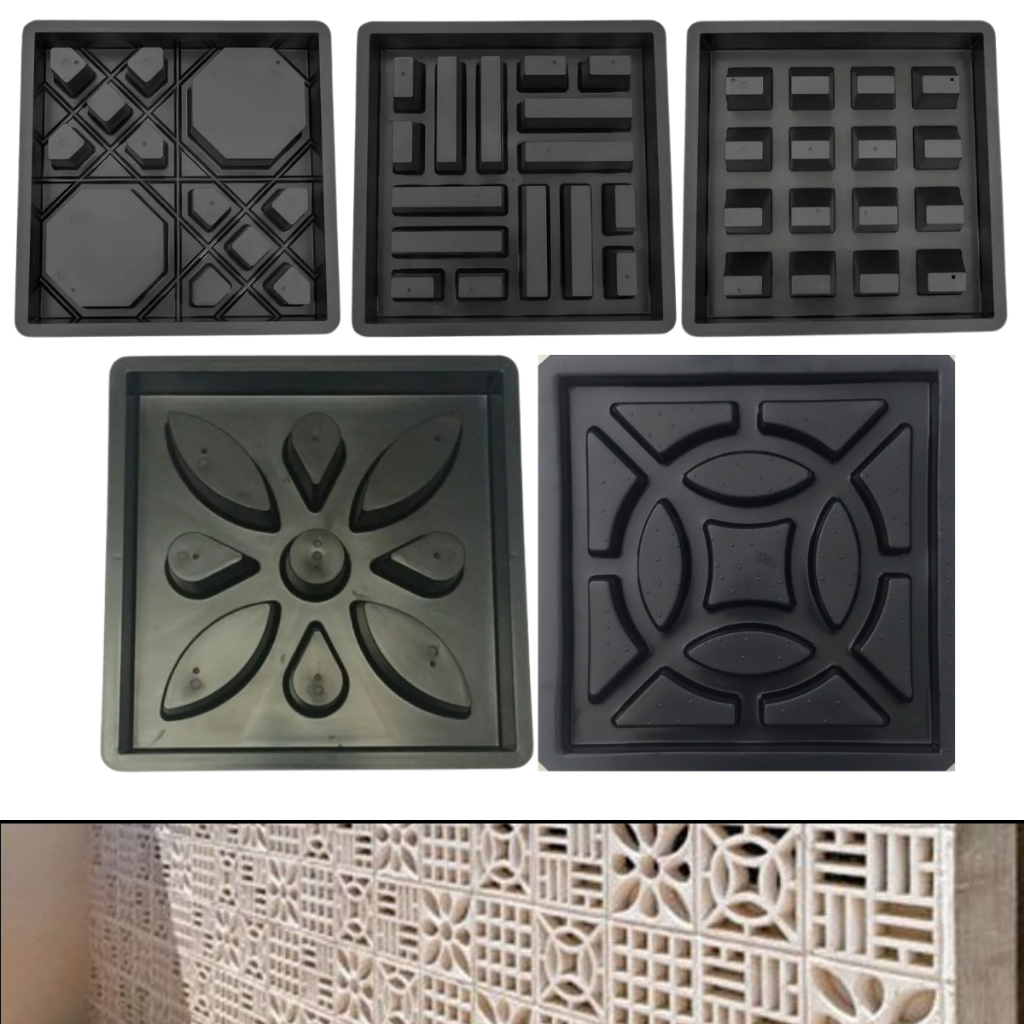 Molde Forma Elemento Vazado Arabe/16 Furos/4 Pontas/Flor/Taco Chines Bloco Aberto 39x39x7 Muxarabi Cobogó Combosé em Oferta na Shopee