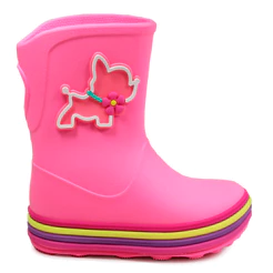 Galocha Bota Infantil Menina Plugt Pets Rosa Chiclete Juvenil Confortável Leve Impermeável