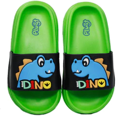 Chinelo Slide Infantil Menino Plugt Dinossauro Nuvem Leve Macio EVA Confortável Divertido Original
