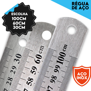 Régua De Metal Em Aço Inox - Patchwork - 30 Cm/ 60 Cm/ 1 Metro - Aero em Oferta na Shopee