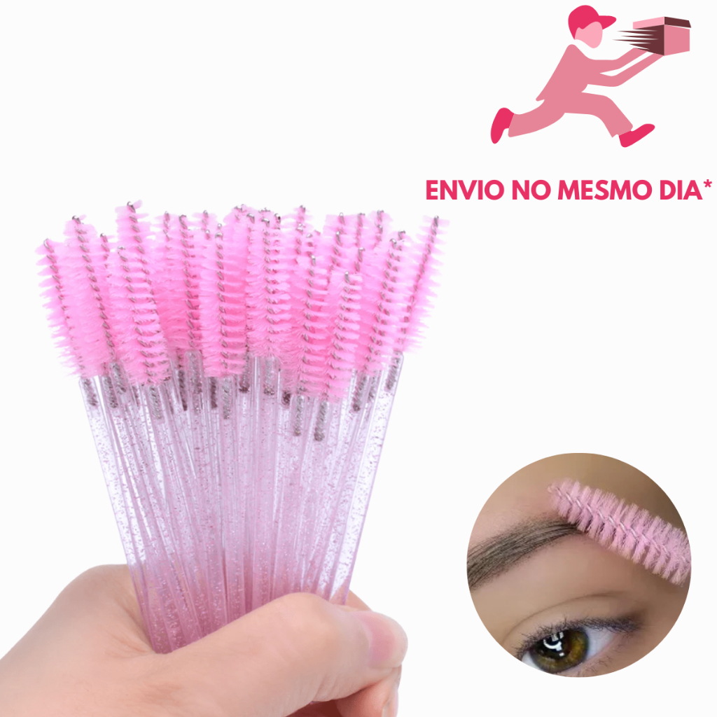 Kit Escovinhas Cílios com glitter Extensão de Cílios e Sobrancelhas Alongamento