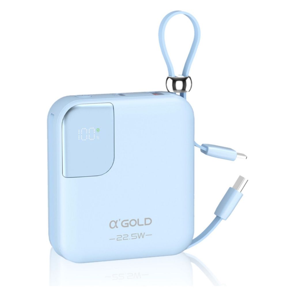 Carregador Portátil A’Gold BTE-48A Power Bank 10.000mah Universal Display Cor Laranja Preto