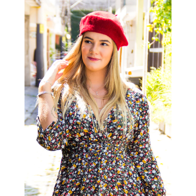 Boina Francesa Feltro Feminina Boina Unisex Boina Para Inverno