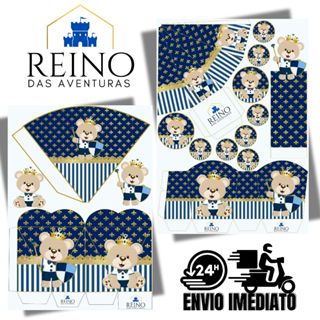 Envio imediato - TEMA URSO PRÍNCIPE AZUL ESCURO Kit 85 ou 170 Lembrancinha Festa de Aniversário (sem nome) em Oferta na Shopee
