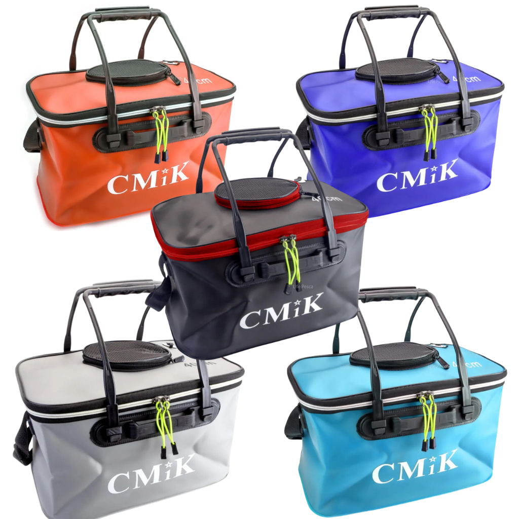 Kit Bolsa Viveiro Cores Isca Viva Camarão 12l + Oxigenador
