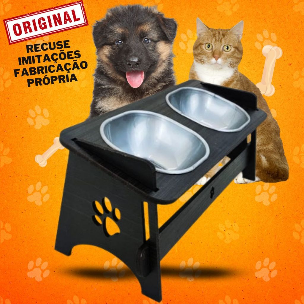 Comedouro Pet Suspenso Para Gato e Cachorro Com TAMPAS