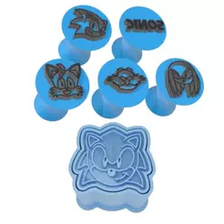 Kit Ejetor Doce Carimbo Marcador Brigadeiro Sonic Tails