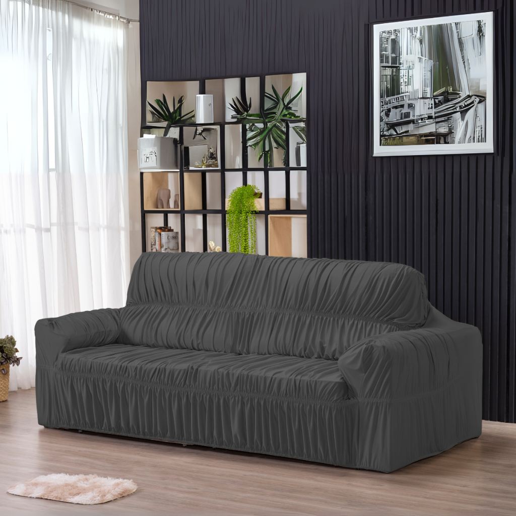 Capa Para Sofá Retratil 4 Lugares Malha Gel Spandex Com 21 Elasticos