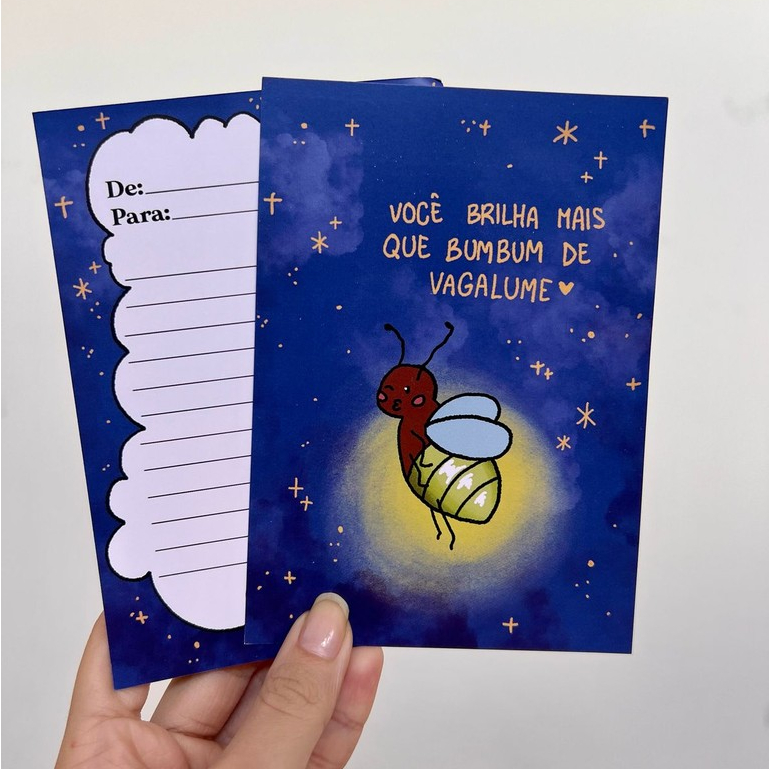 Cartão Você Brilha Mais que bumbum de Vagalume