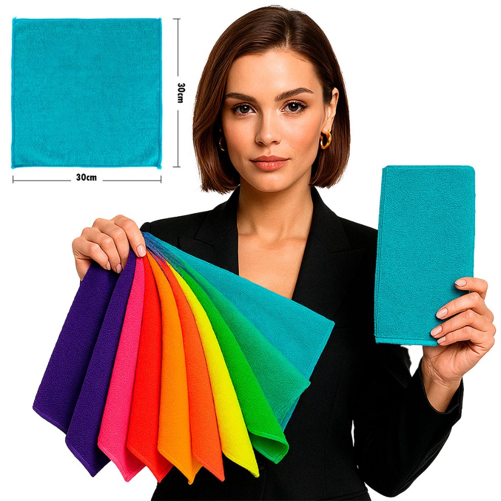 Kit pano de microfibra Atoalhado de pano Limpeza automotivo , pano multiuso em Oferta na Shopee