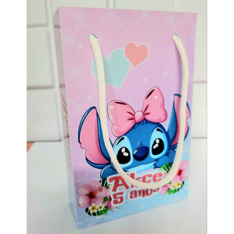Sacolinha Saquinho Surpresa Personalizada Stitch tamanho P Lembrancinha lilo Stitch festa infantil