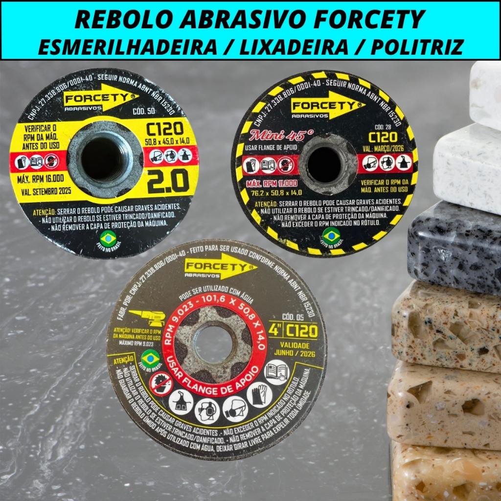 Rebolo Abrasivo Desbaste Acabamento 45 Graus Polimento Meia Esquadria Em Porcelanato Mármore Granito em Oferta na Shopee