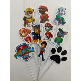 60  ou 120 Tags Toppers Apliques P/ Docinho Doces Patrulha Canina em Oferta na Shopee