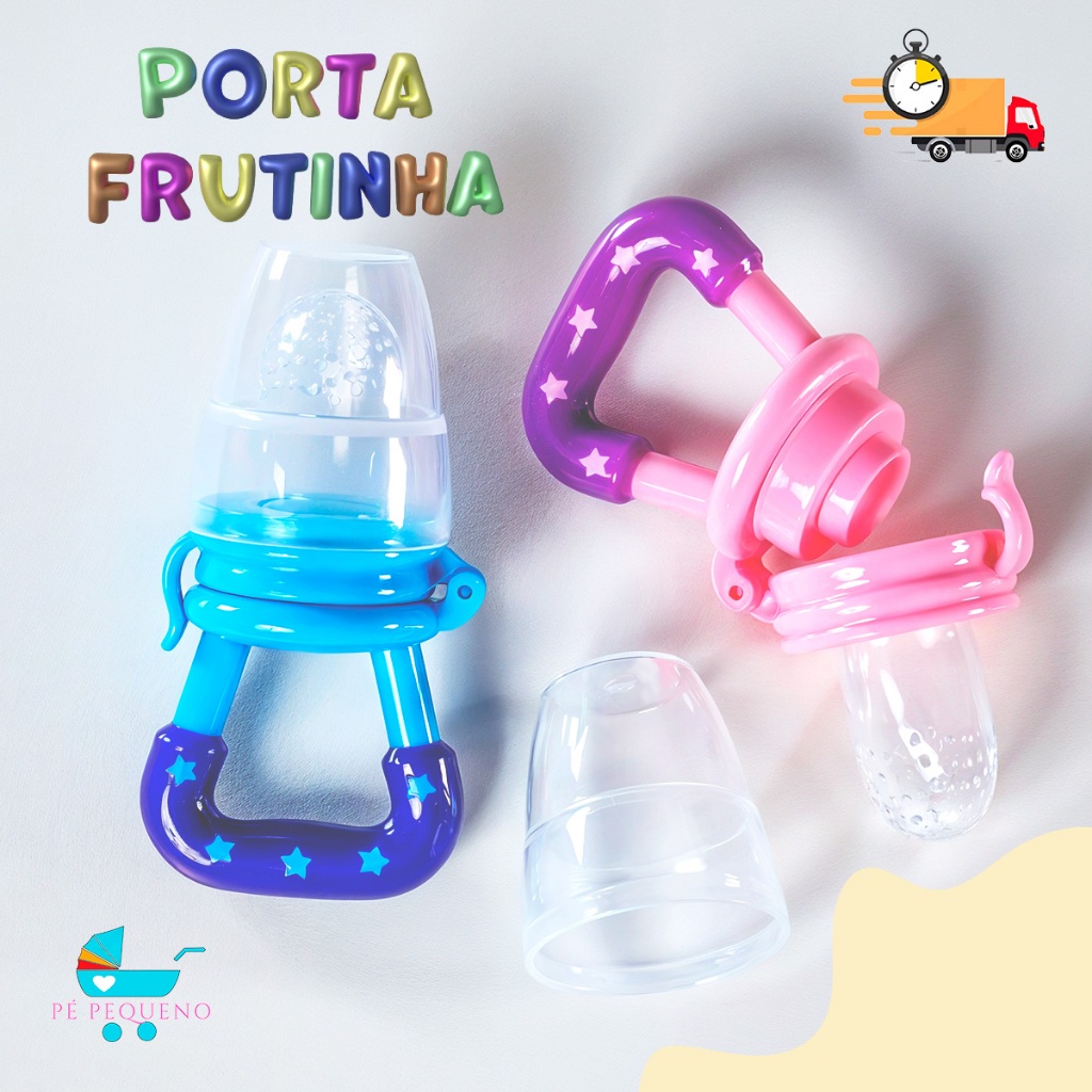 Chupeta alimentadora bebê porta frutas de silicone introdução alimentar bebê 6 meses alívio Dentição