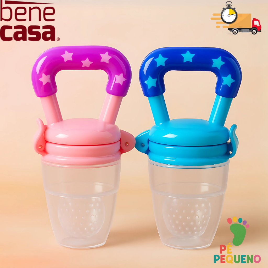 Mordedor Alimentador Chupeta Porta Frutas Bebe de Silicone Introdução Alimentar Livre de Bpa