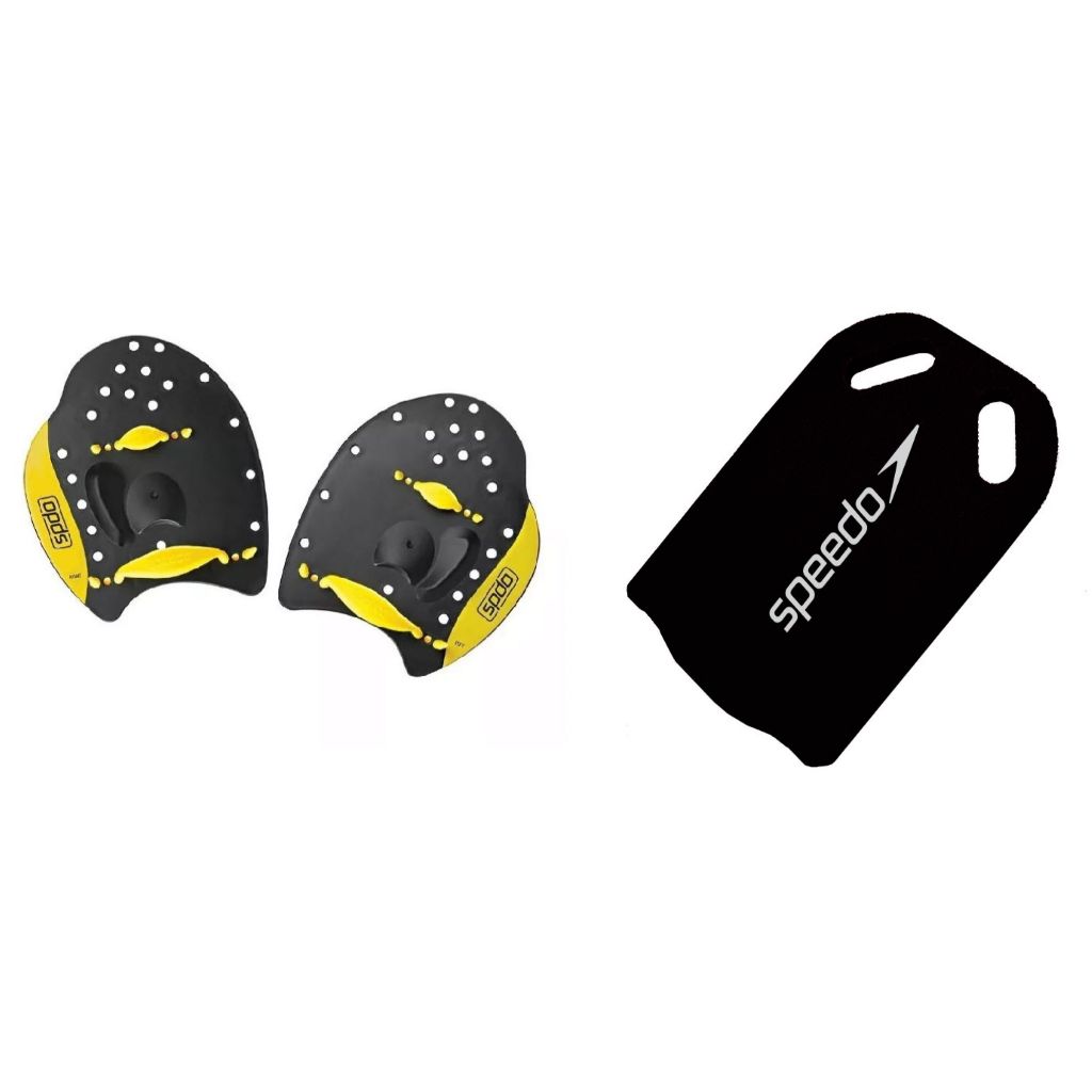Kit Natação Speedo Prancha Swim + Palmar Power Paddles Fortalecimento