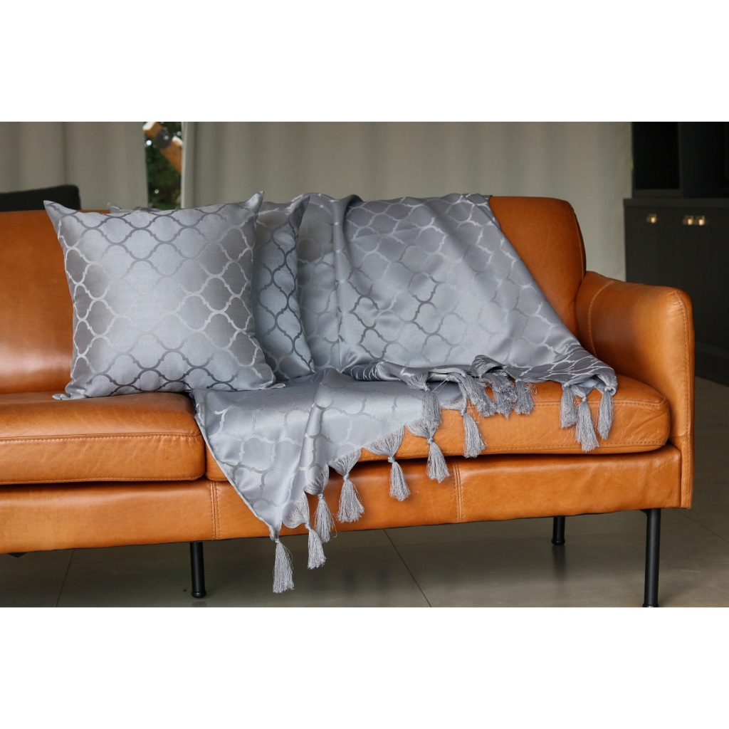 Xale Manta Capa Sofá Jacquard Poltrona Geometrico Luxo 1,80mx1,40m Com Franja