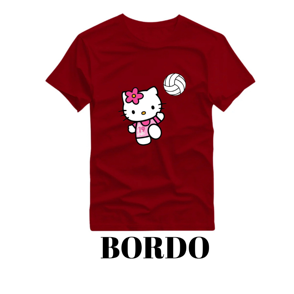 Camiseta Unissex Estampada Hello Kitty Jogadora De Volei Blusa 100% Algodão Camisa De Envio Imediato