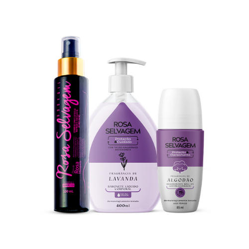 Kit Sabonete Lavanda + Óleo + Desodorante Algodão - Beauty