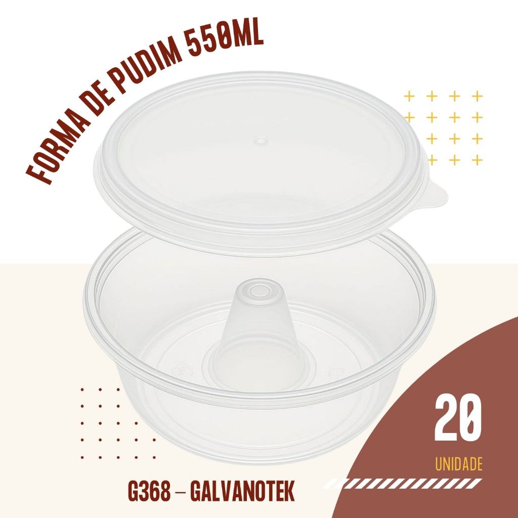 Mini Forma de Pudim Descartável 550ml Galvanotek Delivery - 20 UNIDADES