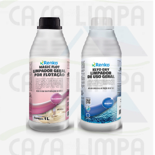 Kit Profissional n°2 : 1 Renko Klyo Oxy 1L  e 1 Magic Flot  1L - Limpeza Eficaz para Sofás...