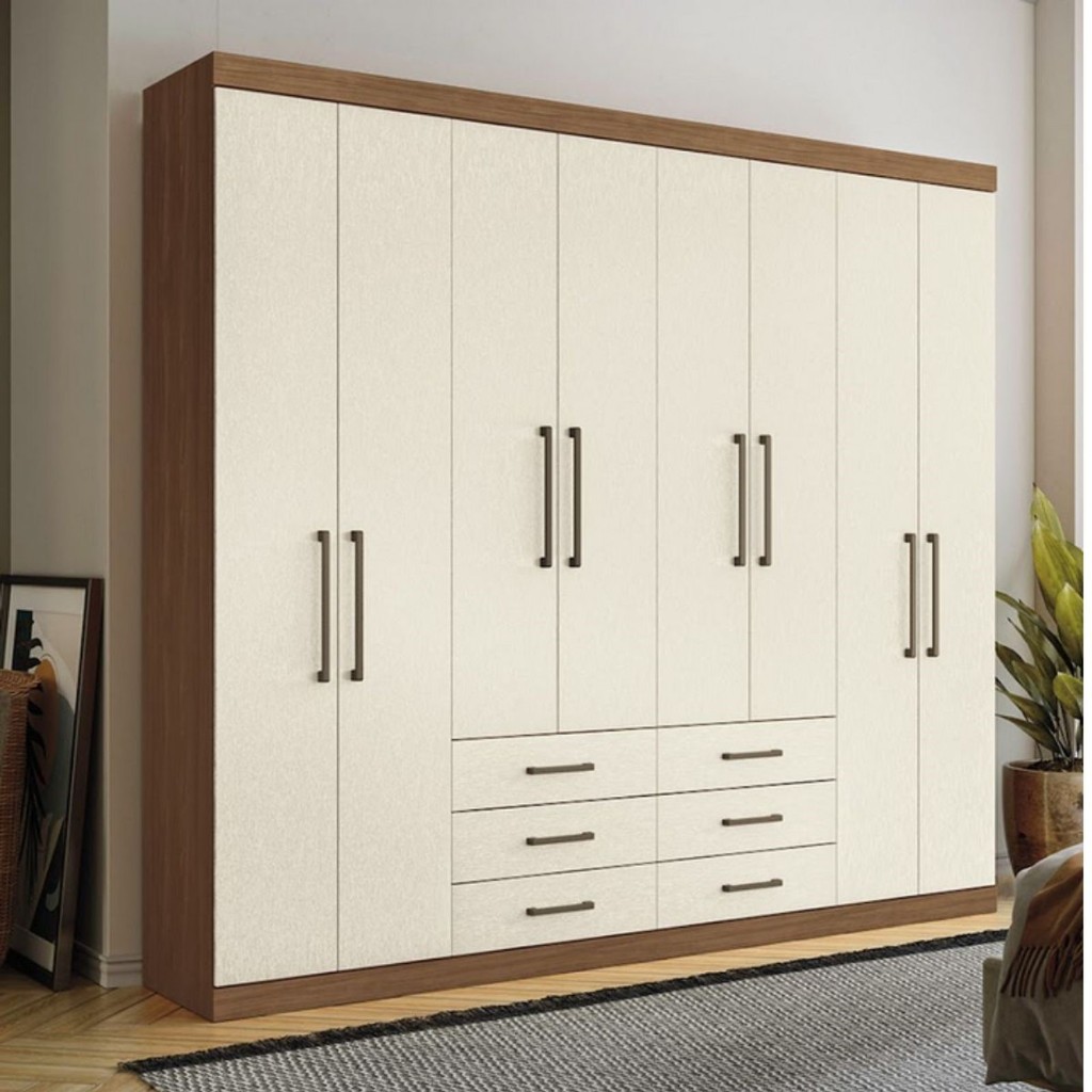 Guarda-Roupa Casal 8 Portas 6 Gavetas 238,80cm Master Santos Andirá em Oferta na Shopee