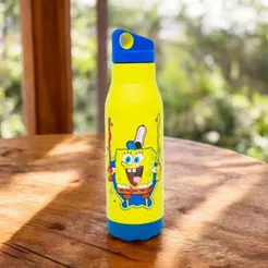 Garrafa Térmica Bob Esponja - 600ml - 1 unidade - Zona Criativa - Rizzo