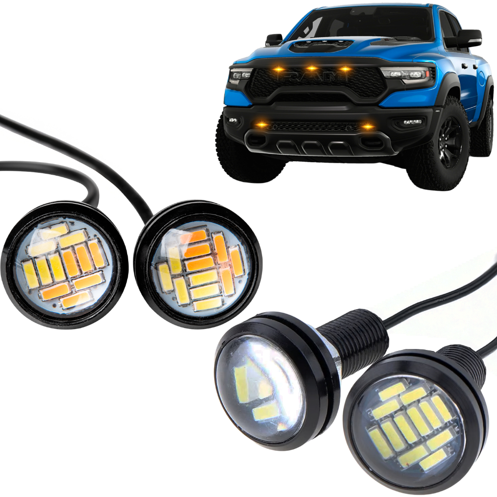 Kit 4 Led Grade Dianteira Luz Âmbar Laranja 12v  Caminhonete Pick Up Hilux Strada Ranger f250 Saveiro Montana s10