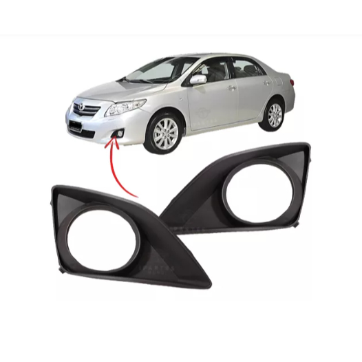Moldura Grade Farol Milha Corolla 2009 2010 2011 Com Furo