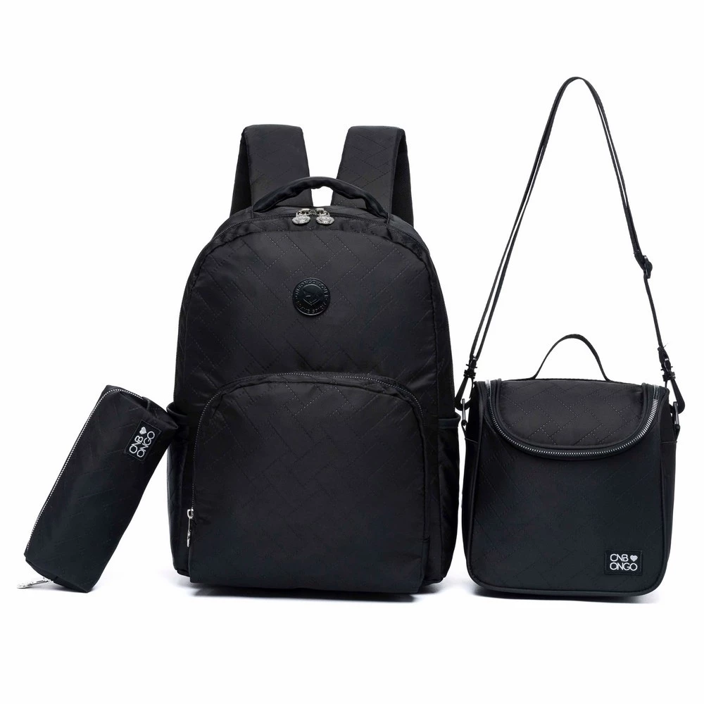 Kit Mochila Juvenil Lancheira Estojo Organizador Escolar Faculdade Trabalho Reforçada