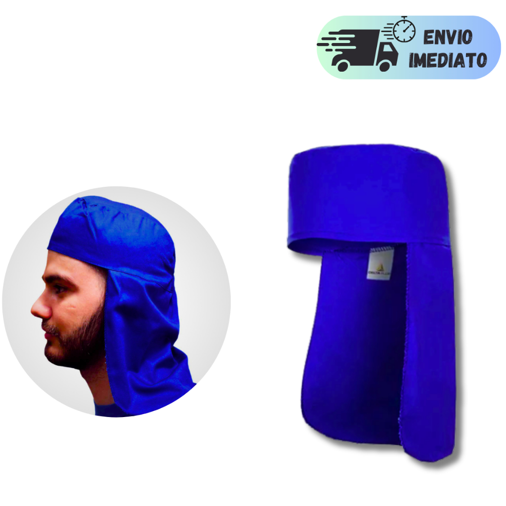 TOUCA ÁRABE BRIM AZUL PARA SOLDADOR PEDREIRO JARDINAGEM SERVIÇOS GERAIS