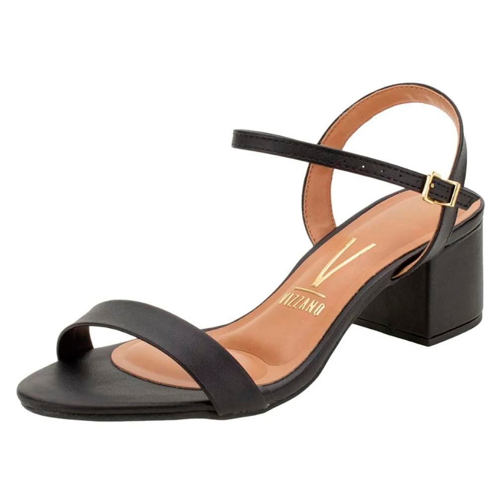 Sandália Vizzano Salto Grosso Ajustável Palmilha Acolchoada Casual Social Varios Looks Feminino em Oferta na Shopee