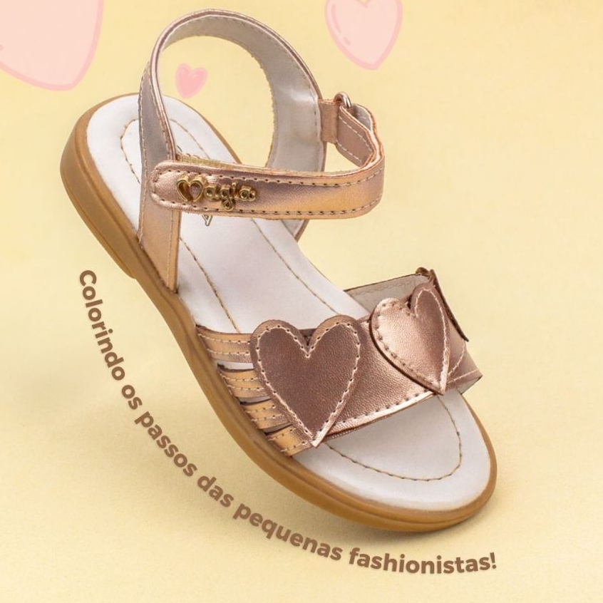 Sandália Infantil Menina Papete Criança Feminina Estilo Coração Rosa Cobre Leve Fácil Antiderrapante em Oferta na Shopee