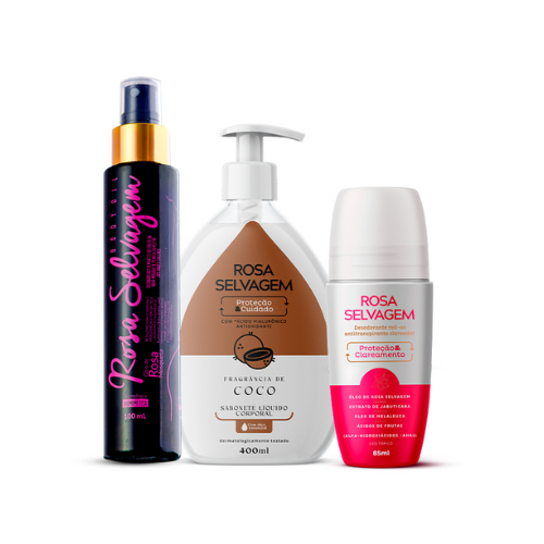 Kit Sabonete Líquido Coco + Óleo + Desodorante Clareador