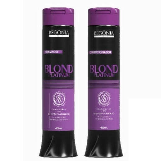 1 Shampoo e 1 Condicionador Blond Platinum Desamarelador Begônia 400 ml em Oferta na Shopee