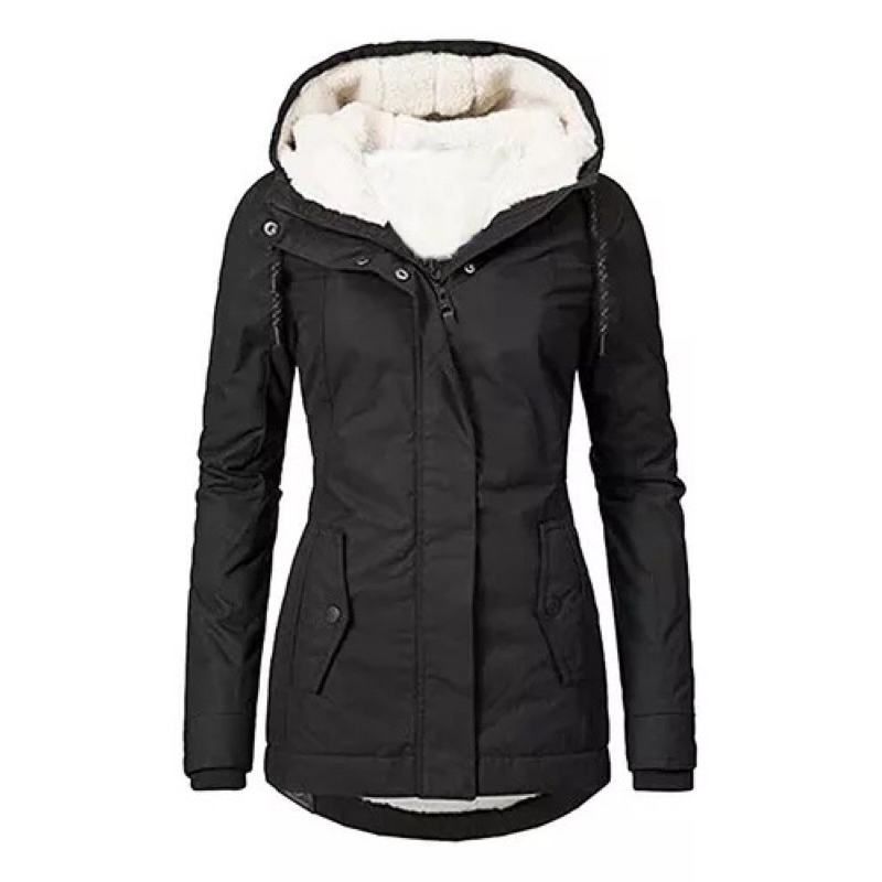 Jaqueta Parka Forrada FLANELADA Feminino Plus Size Casaco IMPERMEAVEL sobretudo blusa térmico